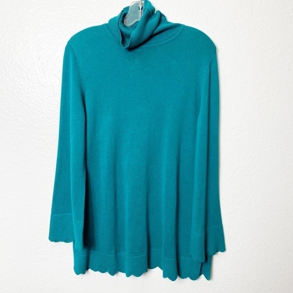 ISAACMIZRAHLIVE Turtleneck Medium Long Sleeve Cotton Rayon Large Sweater NEW - Picture 2 of 7